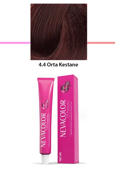 Premium 4.4 Orta Kestane - Kalıcı Krem Saç Boyası 50 g Tüp ürün görseli 1