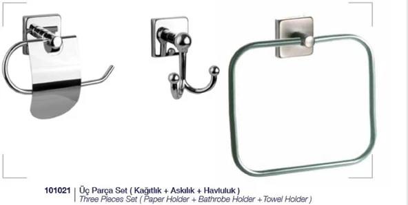 CUBE 3 PARÇA SET (KROM) ürün görseli 1