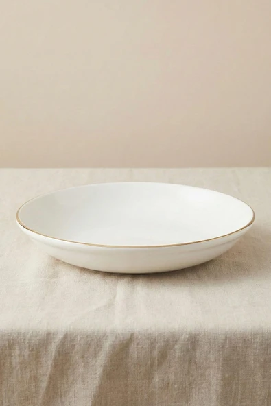 Ceyda | Altın Kenarlı Porselen Büyük Kase (25 cm) ürün görseli 1