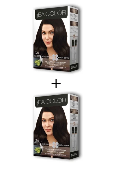 2X2 Tüp Krem Saç Boyası Seti Koyu Kahve No:3.0 ürün görseli 1