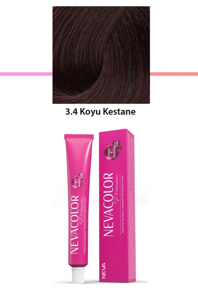 Premium 3.4 Koyu Kestane - Kalıcı Krem Saç Boyası 50 g Tüp ürün görseli 1