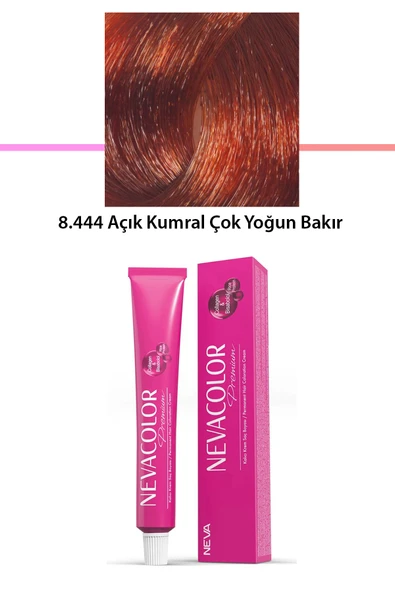 Premium 8.444 Açık Kumral Çok Yoğun Bakır - Kalıcı Krem Saç Boyası 50 g Tüp ürün görseli 1