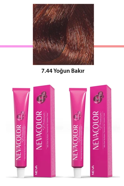 2 li Set Premium 7.44 Yoğun Bakır - Kalıcı Krem Saç Boyası 2 X 50 g Tüp ürün görseli 1