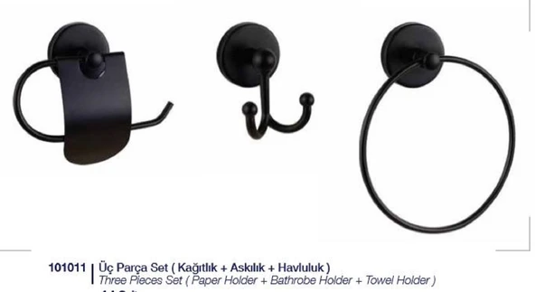 PRİMA BLACK 3 PARÇA SET (SİYAH) ürün görseli 1
