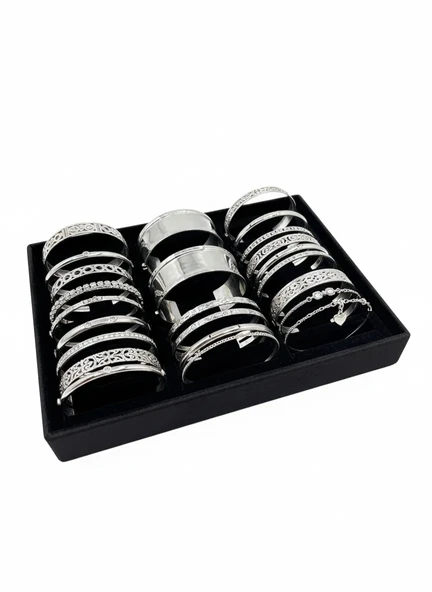 Süet Kumaş Siyah Renk 34/24 Cm Batırmalı Bileklik Kelepçe Tablası ürün görseli 1