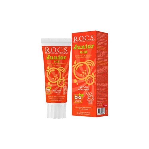 Rocs Junior 6-12 Yaş Meyveli Gökkuşağı Diş Macunu 60 Ml-SKT:05/2028 ürün görseli 1