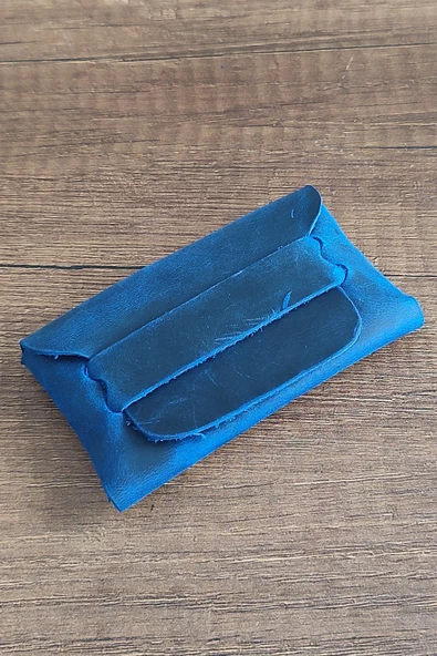 sumerianwallet Minimalist Deri Kartlık ( RFİD Kart Koruma Hediye ) Mavi ürün görseli 1