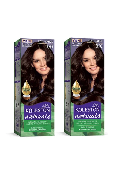 Naturals Saç Boyası Koyu Kahve 3/0 2x Paket ürün görseli 1
