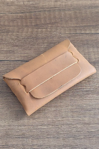 sumerianwallet Minimalist Deri Kartlık ( RFİD Kart Koruma Hediye ) Taba ürün görseli 1