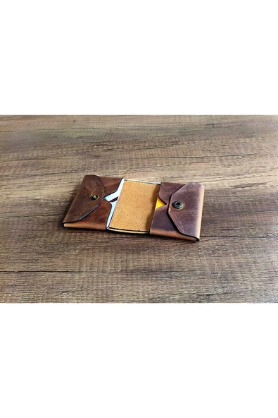 sumerianwallet Minimalist Crazy Deri Cüzdan Taba (anahtarlık Hediye) Taba ürün görseli 1