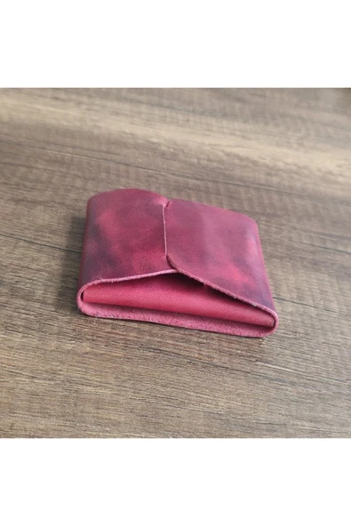 sumerianwallet Kadınlar Günü Hediyesi Minimalist Dikey Ön Cep Cüzdanı Crazy Deri Kırmızı(ANAHTARLIK HEDİYE) Kırmızı ürün görseli 1