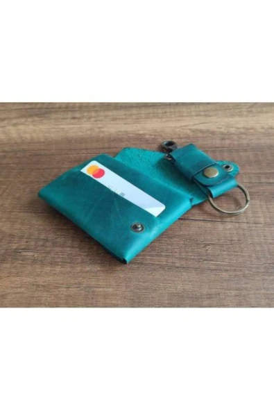 sumerianwallet Minimalist Crazy Deri Yeşil Cüzdan (ANAHTARLIK HEDİYE) Yeşil ürün görseli 1