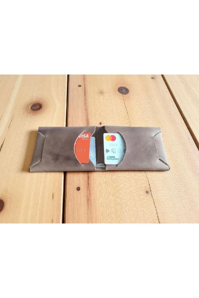 sumerianwallet Minimalist Deri Cüzdan Kartlık Kahverengi ürün görseli 1