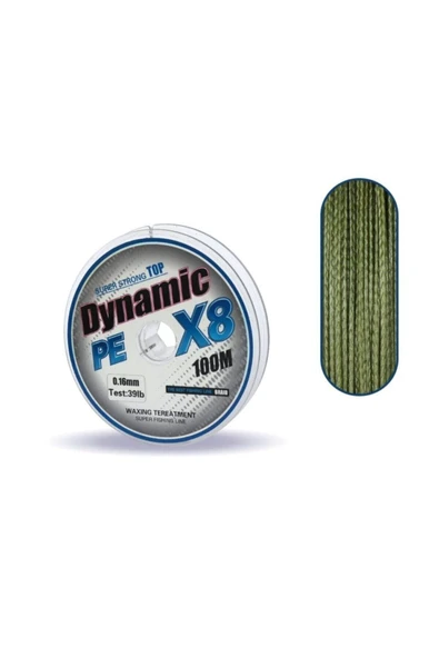 Dynamic Pe 8x Braid Line 100 Metre Yeşil Ip Misina ürün görseli 1