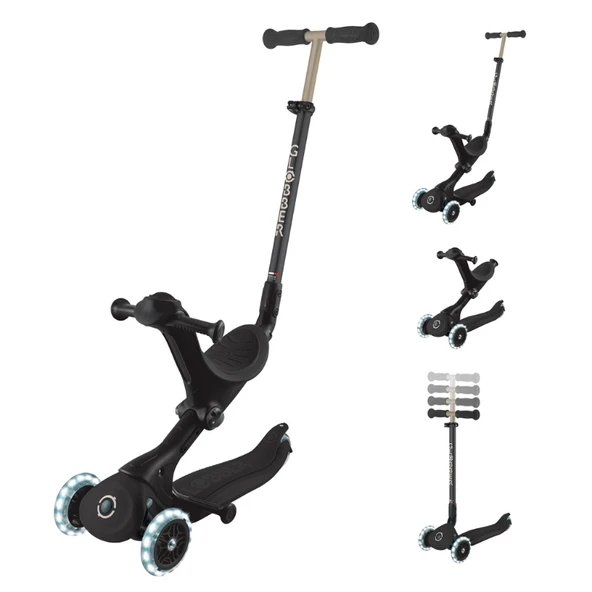 Globber Go Up Deluxe Işıklı Scooter - Siyah ürün görseli 1