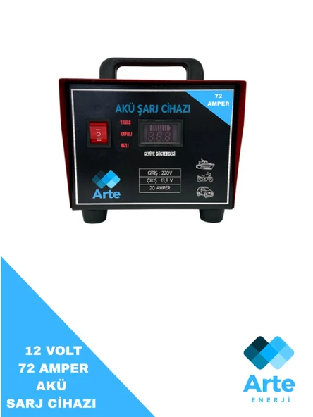 ARTE AKÜ ŞARJ CİHAZI 12 VOLT 72 AMPER ürün görseli 1