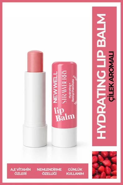 Strawberry Hydrating Lip Balm – Çilek Aromalı Nemlendirici Dudak Bakım Kremi 4 gr ürün görseli 1