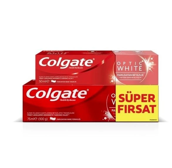 Colgate Optic White Diş Macunu 75 ml + 50 ml ürün görseli 1