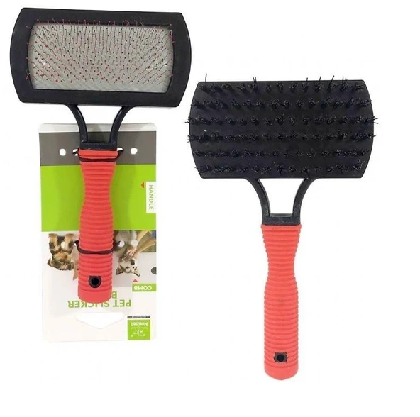Nunbell Plastik Saplı Çift Taraflı Kedi Köpek Tarak ürün görseli 1