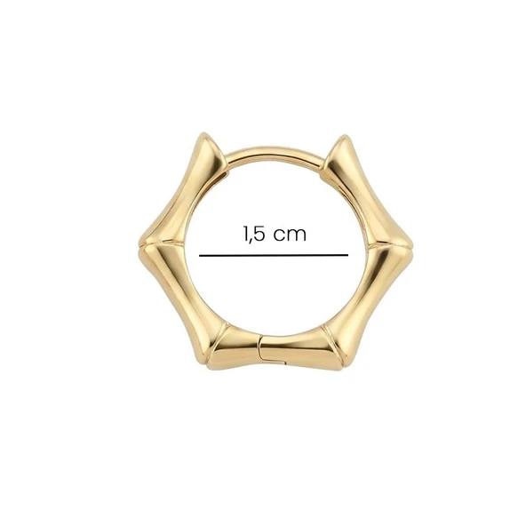 Altın Halka Küpe 14 Ayar 1,5 Cm - Resim 2