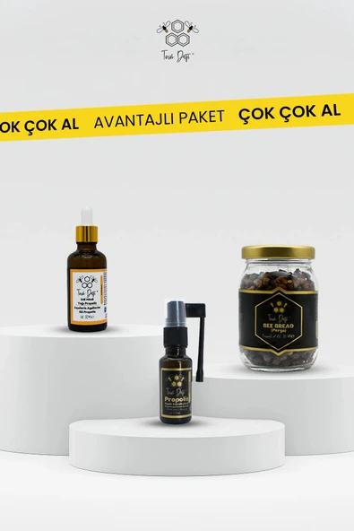 Toros Dağı Avantajlı Paket - Arı Ekmeği 100 gr - Udi Hindi Yağlı Propolis 50 ml - Zeytinyağlı Propolis 20 ml ürün görseli 1