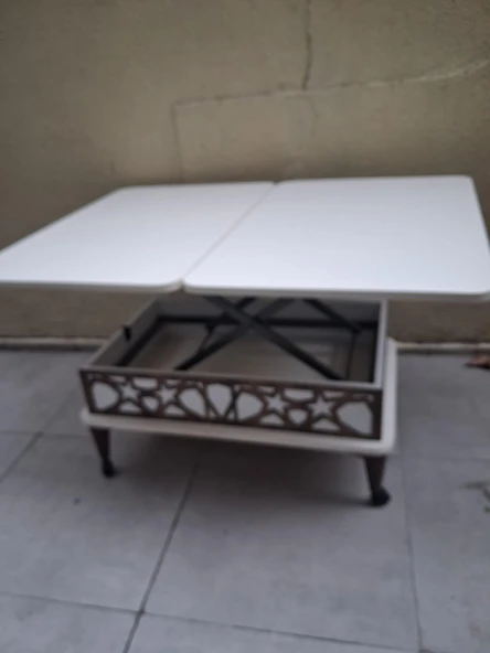 Akıllı Sihirli 90559 Tekerlekli Hem Masa Hem Ota Sehpa Hard Suntalam Koyu Beyaz ürün görseli 1