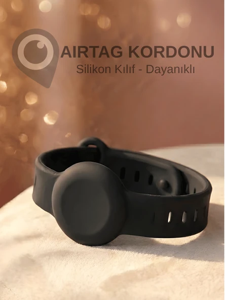 Gözcü Mobil Airtag Yuvalı Bileklik Çocuk Yaşlı Alzahimer Demans Takip Cihazı Bilekliği Boş Airtag Yuvalı Siyah ürün görseli 1