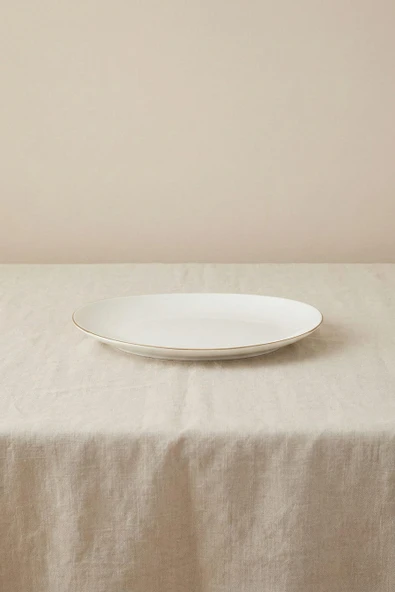 Ceyda | Altın Kenarlı Porselen Kayık Tabak (20 cm) ürün görseli 1