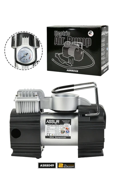 12V Çakmaklık Girişli 150 Psi Mini Hava Kompresörü 1 SİYAH ürün görseli 1