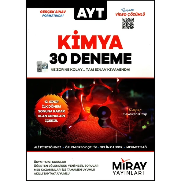 Miray Yayınları AYT 30 Kimya Deneme 1. Dönem Konuları ürün görseli 1