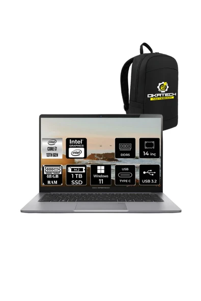 EXPERTBOOK P1 INTELCORE İ7 13620H 48GB 1 TB SSD 14"FHD WIN11PRO DİZÜSTÜ BİLGİSAYAR P1403CVA-I716512G1D10 ürün görseli 1