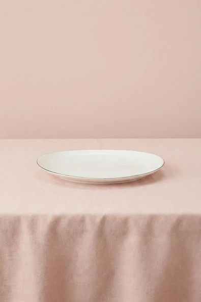 Ceyda | Platin Kenarlı Porselen Kayık Tabak (20 cm) ürün görseli 1