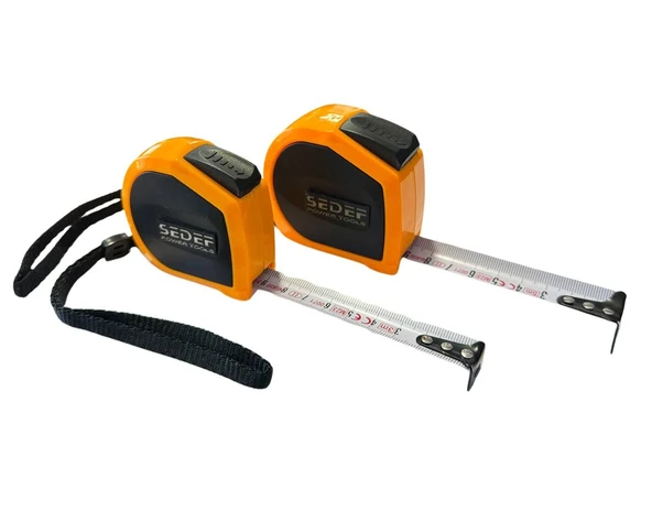 5MT X 25MM SEDEF PROFESYONEL STOPLU ÇELİK ŞERİT METRE 37213-ZOR KIRILIR DÜŞMEYE YÜKSEK DAYANIKLI ürün görseli 1