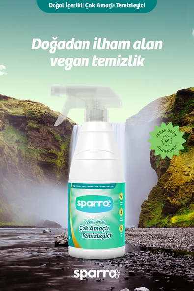 Sparro Clean Doğal İçerikli Çok Amaçlı Temizleyici 1000ml - Bitkisel, Yumuşak ve Güvenli Temizlik ürün görseli 1