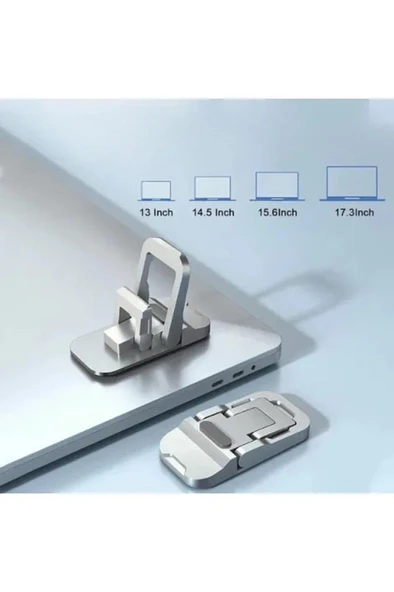 1 Çift Mini Laptop Standı 2 Kademe Yükseklik Ayarlı Tablet Macbook Telefon Tutucu Yükseltici Ayak 6
