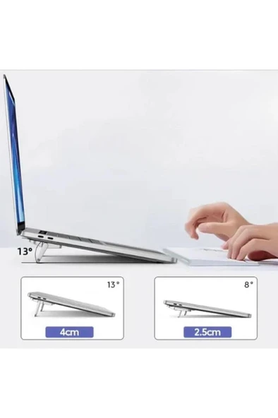 1 Çift Mini Laptop Standı 2 Kademe Yükseklik Ayarlı Tablet Macbook Telefon Tutucu Yükseltici Ayak 4