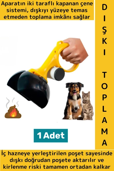 Premium Kolay Kullanım Kedi Köpek Pratik Hijyenik Poşet Hazneli Evcil Hayvan Dışkı Toplama Aparatı ürün görseli 1