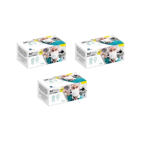 Cerrahi Maske 3 Katlı Telli Eko 3 Paket 150 Adet ürün görseli 1