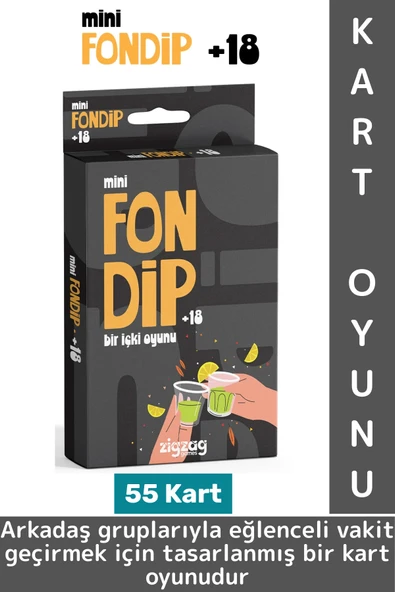 Eğlenceli Yılbaşı Parti Sevgili Grup Arkadaş Ortamı İçki Kart Oyunu Fondip Mini +18 55 Kart ürün görseli 1