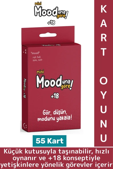 Eğlenceli Arkadaş Ortamı Sevgili Çift Parti İçki Kart Oyunu Mooduna Göre Mini +18 -55 Kart ürün görseli 1