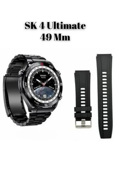 SK 4 Ultimate Amoled Ekran 49 Mm 1.62 Inch BT Call/Bildirim/NFC/GPSAkıllı Saat 2 Strap ürün görseli 1