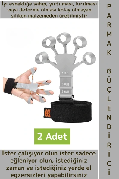 Premium Antrenman Kas El Bilek Kol Parmak Geliştirme Güçlendirme Esnek Silikon Direnç Lastiği 2 Adet ürün görseli 1