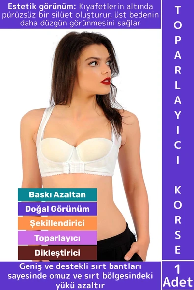 İz İç Göstermez Şekillendirici Esnek Konforlu Estetik Şık Sırt Toparlayıcı Korse ürün görseli 1