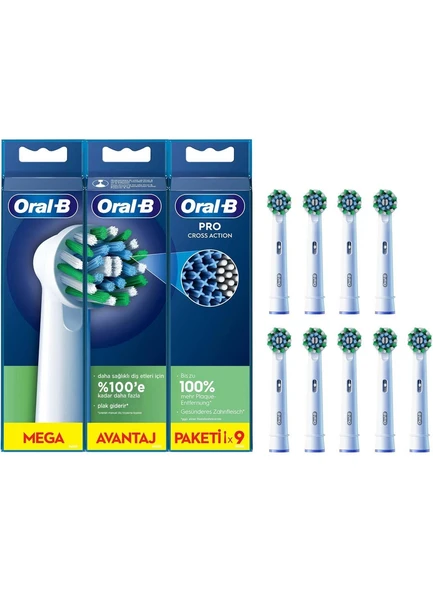 Oral-B Pro Cross Action 9'lu Diş Fırçası Yedek Başlığı EB50 ürün görseli 1
