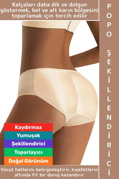 İz İç Göstermez Bel Alt Karın Toparlayıcı Konforlu Esnek Kadın Kalça Popo Şekillendirici Külot Korse ürün görseli 1