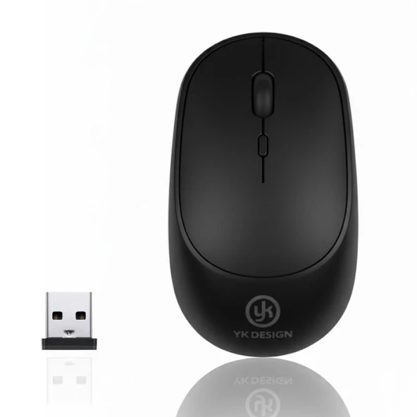 Siyah Renkli Ergonomik Sessiz Kablosuz Mouse - USB Alıcılı, Ofis ve Oyun İçin Konforlu Bilgisayar Faresi MS6310 (5250) ürün görseli 1