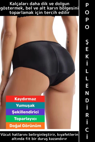 İz İç Göstermez Bel Alt Karın Toparlayıcı Konforlu Esnek Kadın Kalça Popo Şekillendirici Külot Korse ürün görseli 1