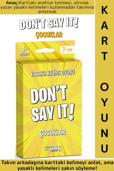 Eğitici Konsantrasyon Dikkat Zeka Gelişimi Eğlenceli Vakit Geçirme Kart Oyunu Don't Say It-Çocuklar ürün görseli 1
