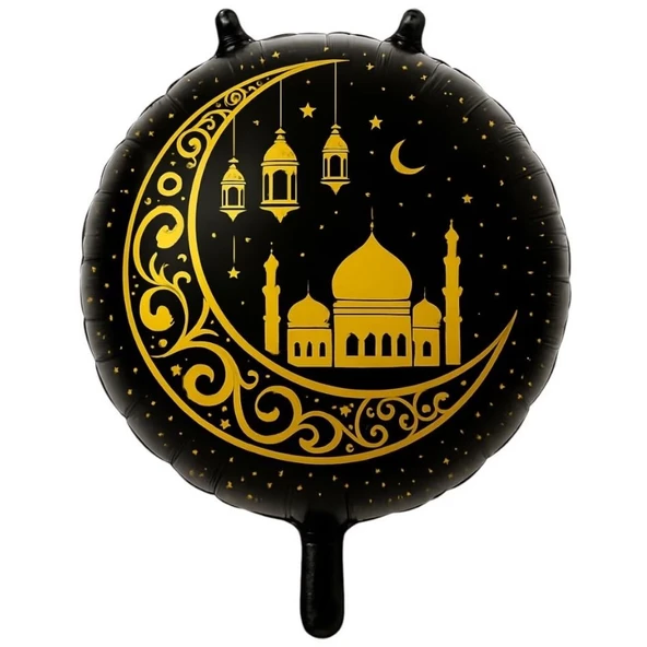Hoş Geldin Ramazan Siyah Ramazan Folyo Balon 1 Adet ürün görseli 1