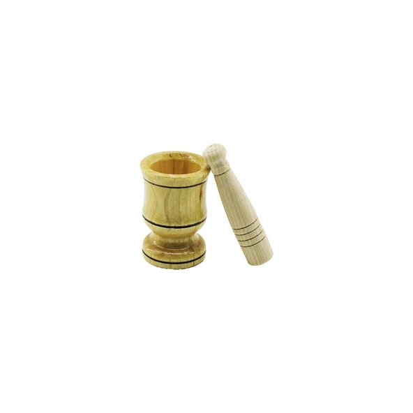 KÜÇÜK BOY  AHŞAP HAVAN SARIMSAK DÖVECEK Ç: 6CM--D: 4CM--Y: 8.8CM FİLELİ AMBALAJ (5250) ürün görseli 1